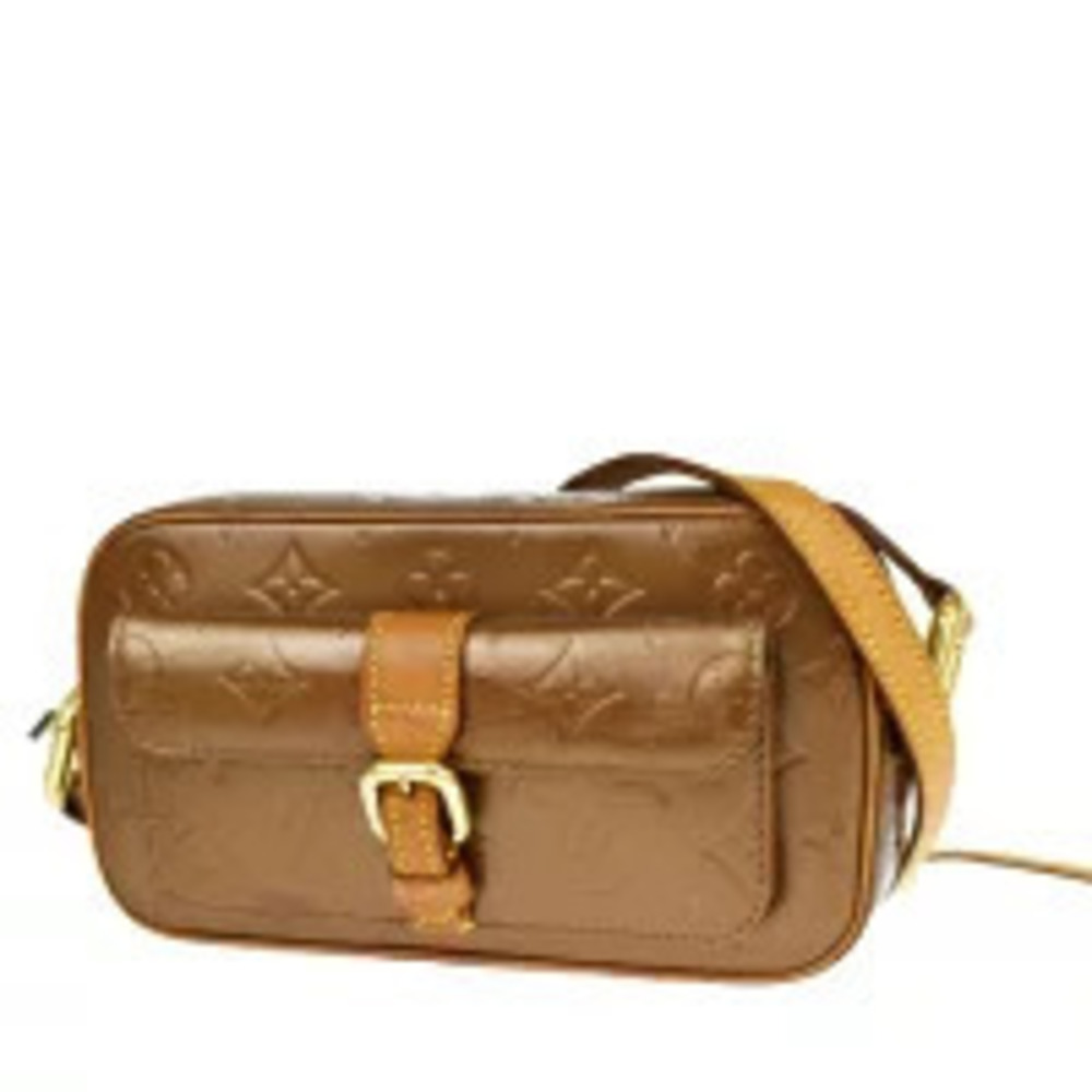 Louis Vuitton Christie Shoulder Bag Monogram Vernis Bronze Brown Enamel